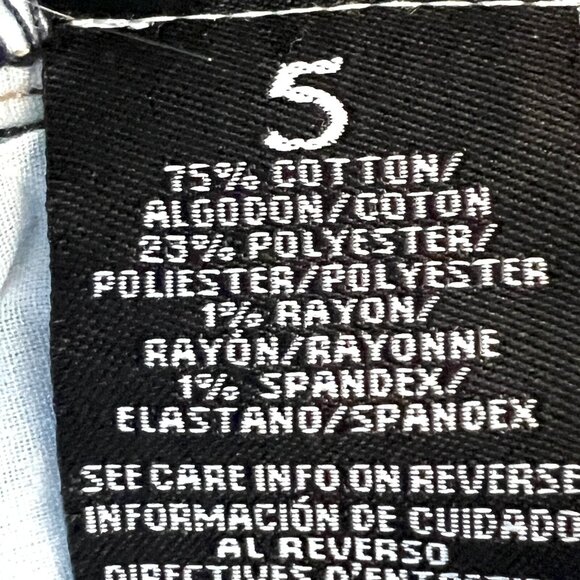 YMI Women's Distressed Splatter Paint Raw Hem Stretch  Blue Denim Jeans Size 5 - Picture 12 of 12